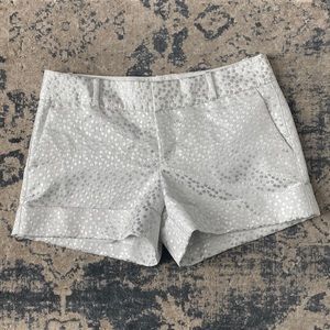 Banana Republic white and silver circle shorts